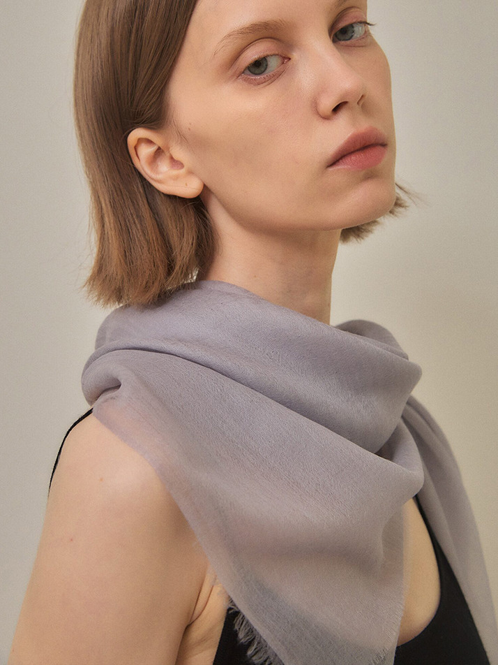 cashmere 100% | lanugo scarf - Smoke Plum