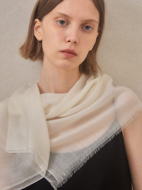 cashmere 100% | lanugo scarf - White