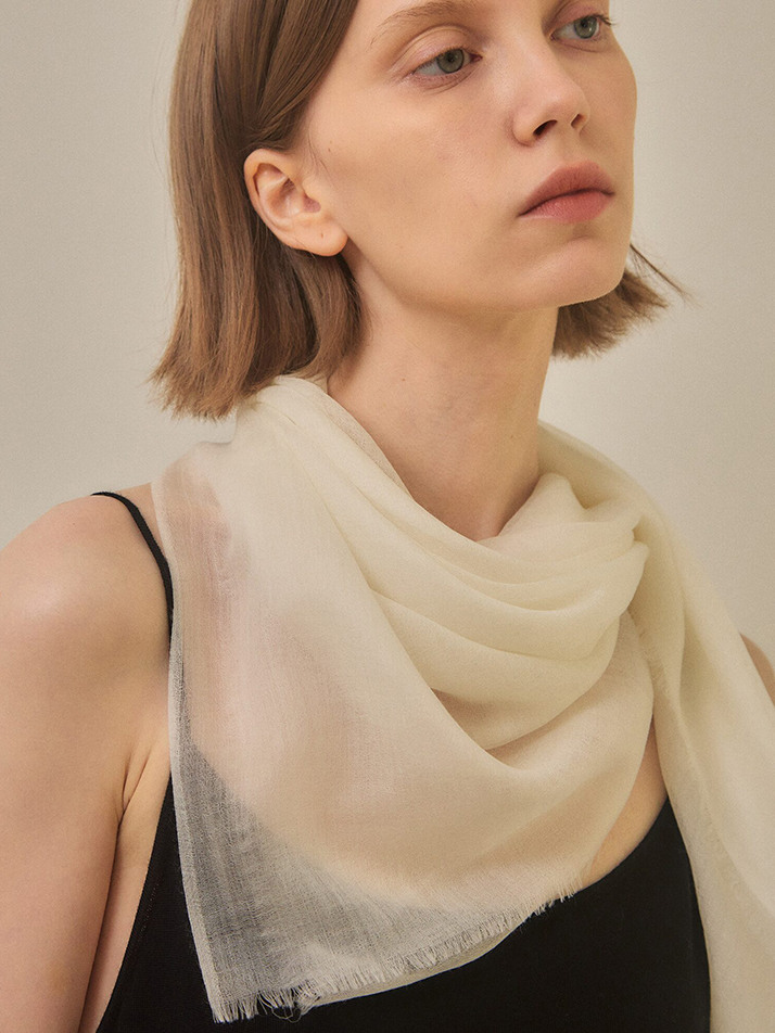 cashmere 100% | lanugo scarf - White