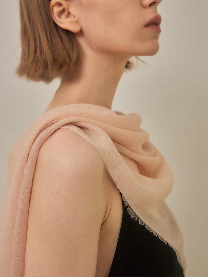 cashmere 100% | lanugo scarf - Coral