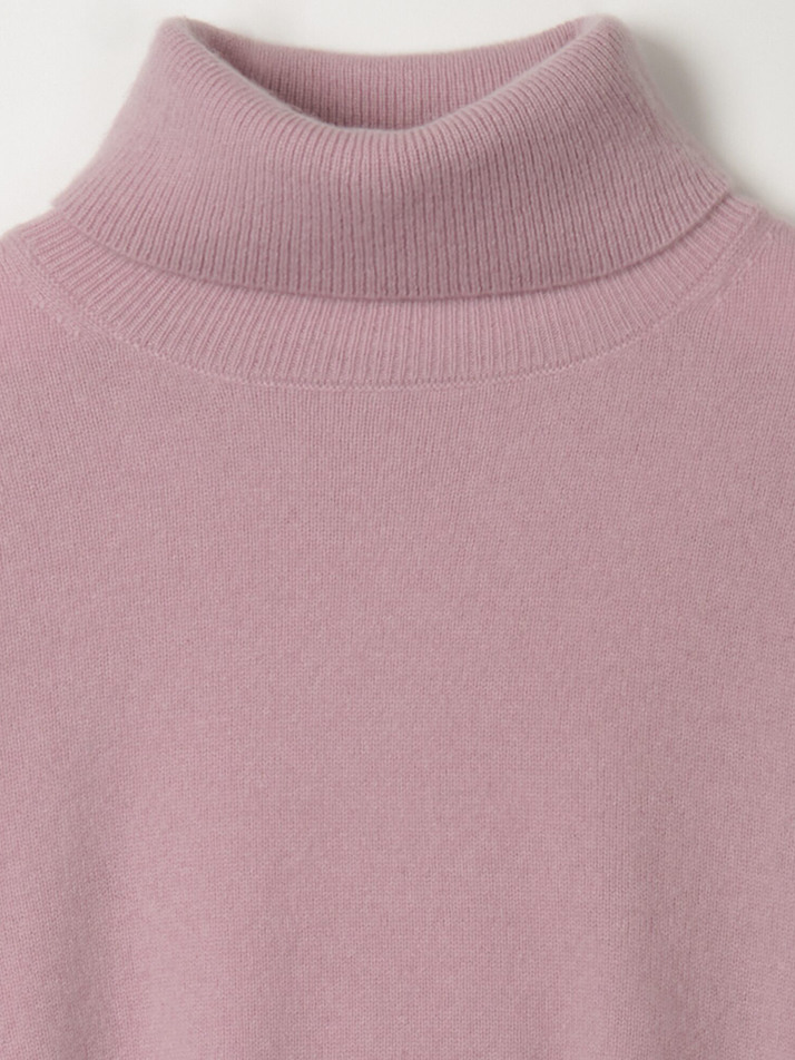 cashmere 100% | classic high-neck knit top - Pink