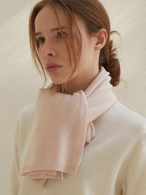 cashmere 100% | origin knit muffler - Baby Pink