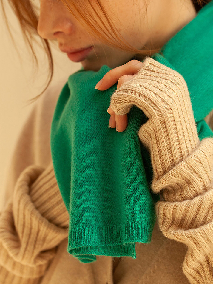 cashmere 100% | origin knit muffler - Mint