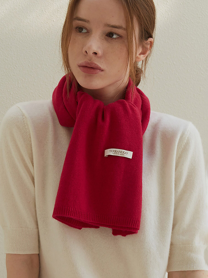 cashmere 100% | origin knit muffler - Magenta