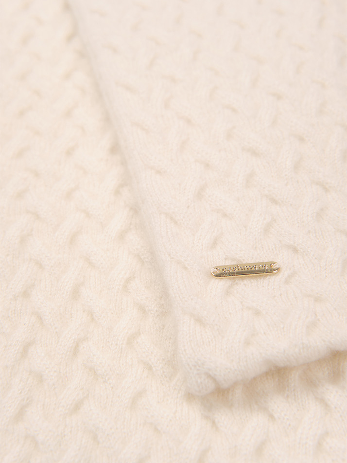 cashmere 100% | baby cashmere mini muffler - White