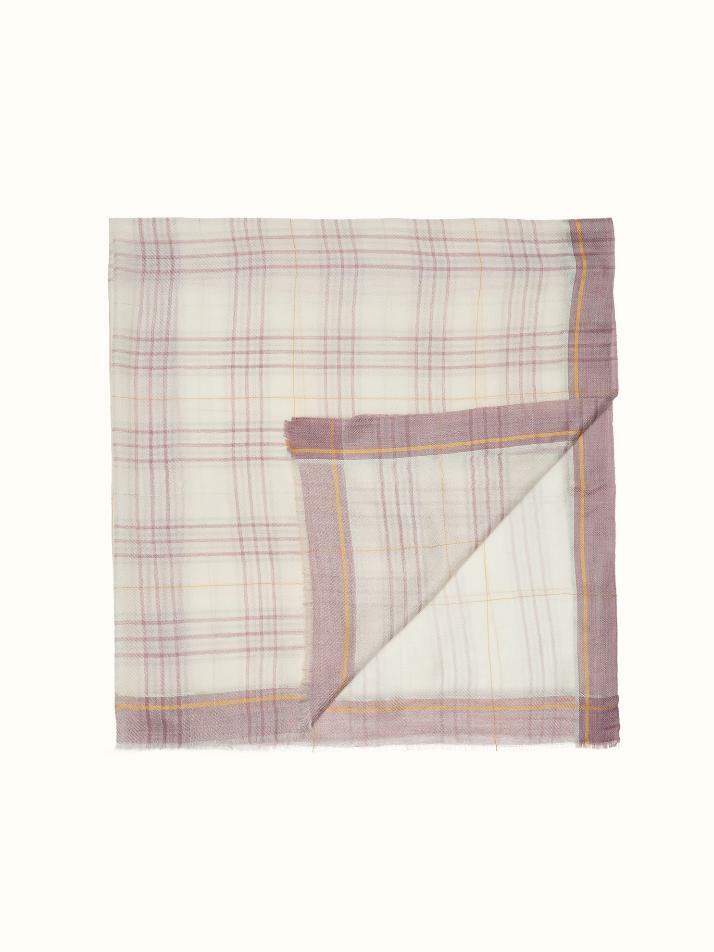 cashmere 100%  |  lanugo tartan scarf - Purple