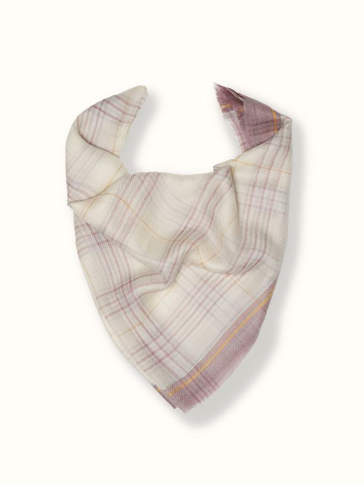 cashmere 100%  |  lanugo tartan scarf - Purple