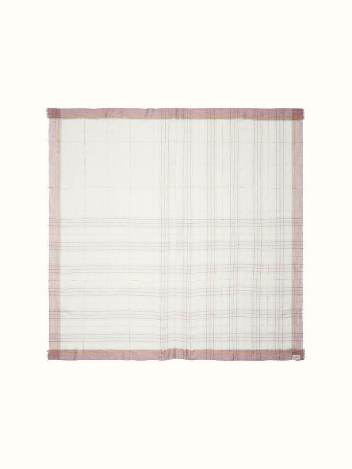 cashmere 100%  |  lanugo tartan scarf - Purple