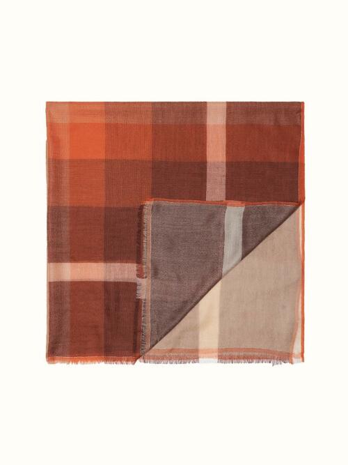 cashmere 100%  |  lanugo windowpane scarf - Burgundy