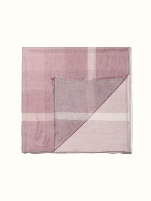 cashmere 100%  |  lanugo windowpane scarf - Purple