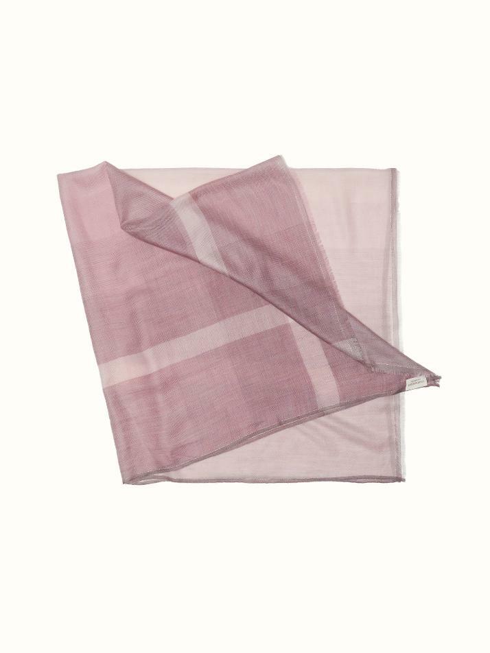 cashmere 100%  |  lanugo windowpane scarf - Purple
