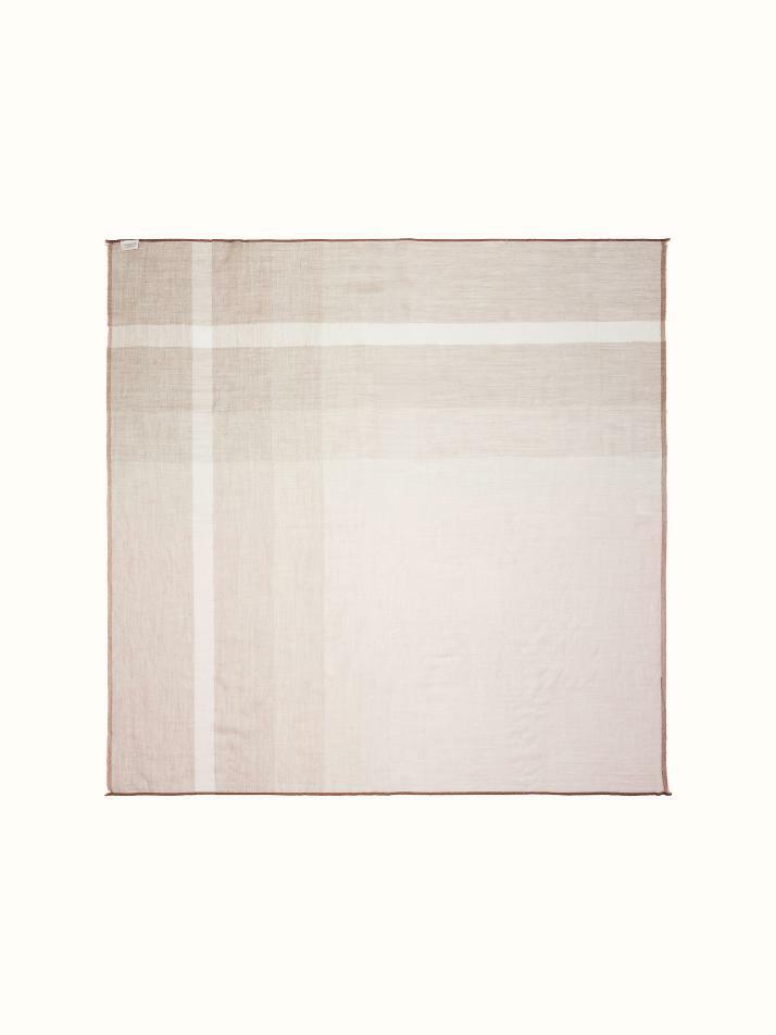 cashmere 100%  |  lanugo windowpane scarf - Brown