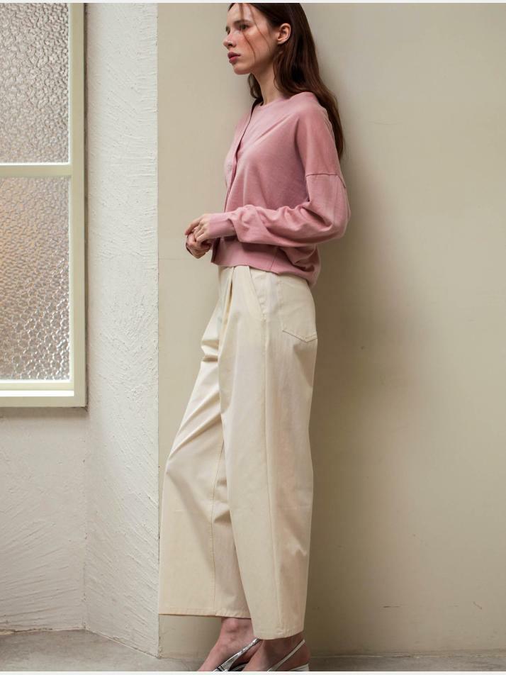 cashmere 100% | superfine v-neck cardigan - Pink