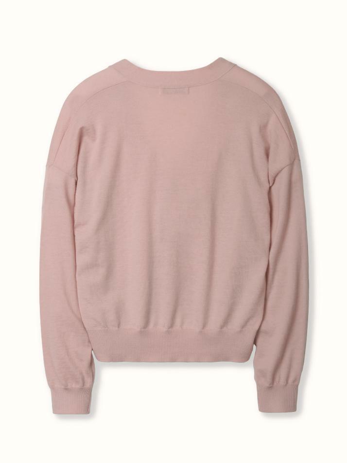 cashmere 100% | superfine v-neck cardigan - Pink