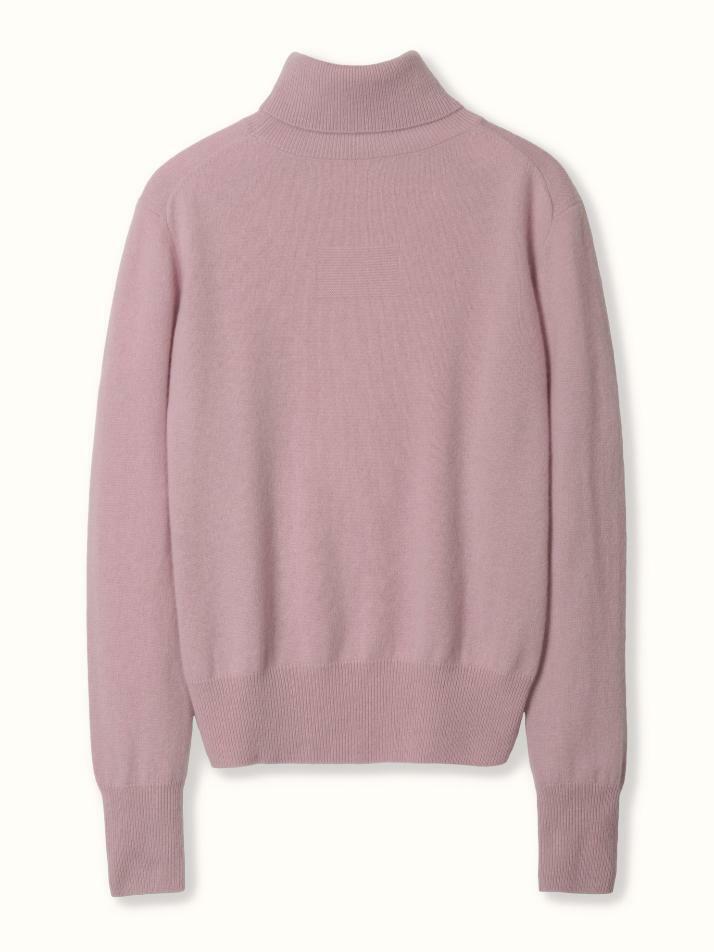 cashmere 100% | classic high-neck knit top - Pink