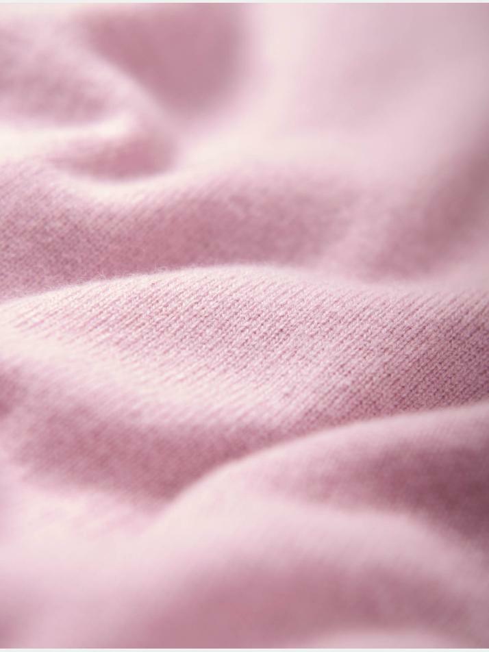 cashmere 100% | classic high-neck knit top - Pink