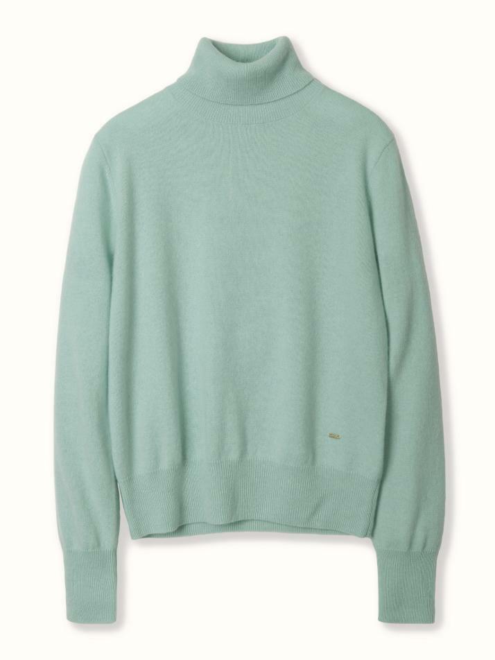 cashmere 100% | classic high-neck knit top - Mint