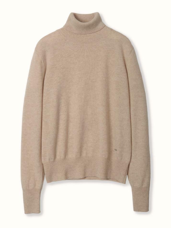 cashmere 100% | classic high-neck knit top - Oat