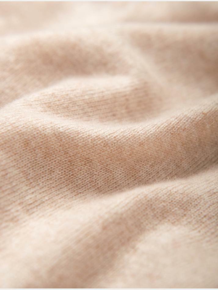 cashmere 100% | classic high-neck knit top - Oat