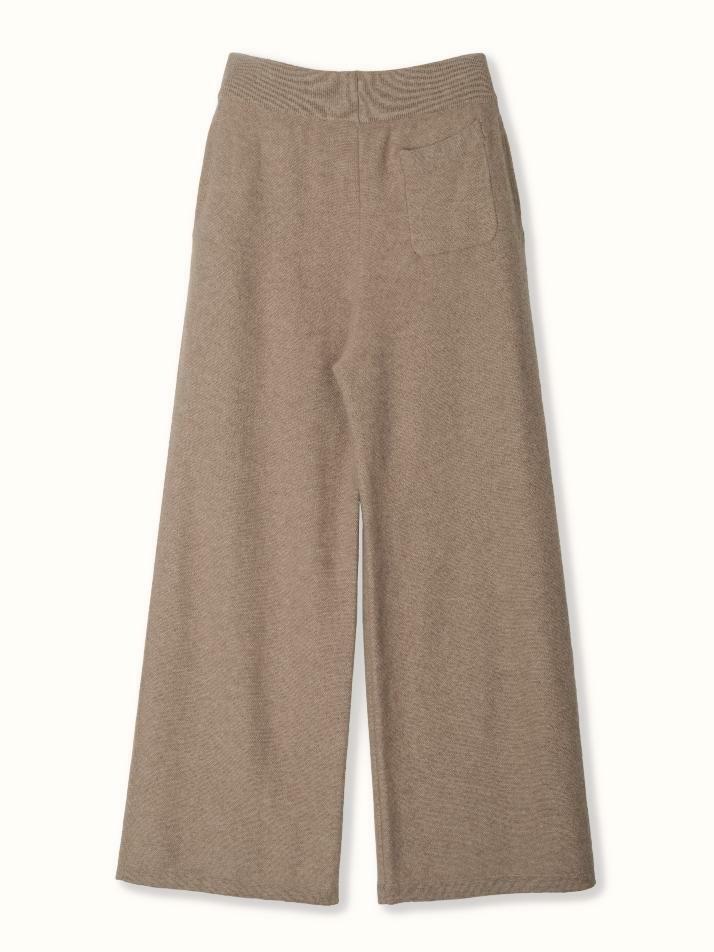 cashmere 100% | classic knit pants - Brown