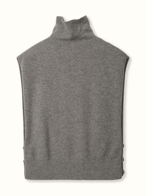 cashmere 100% | waist button vest - Gray