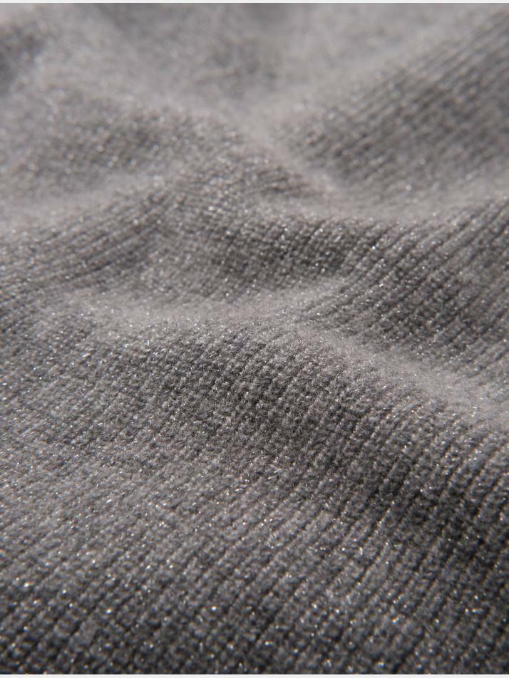 cashmere 100% | lame set-up knit skirt - Gray