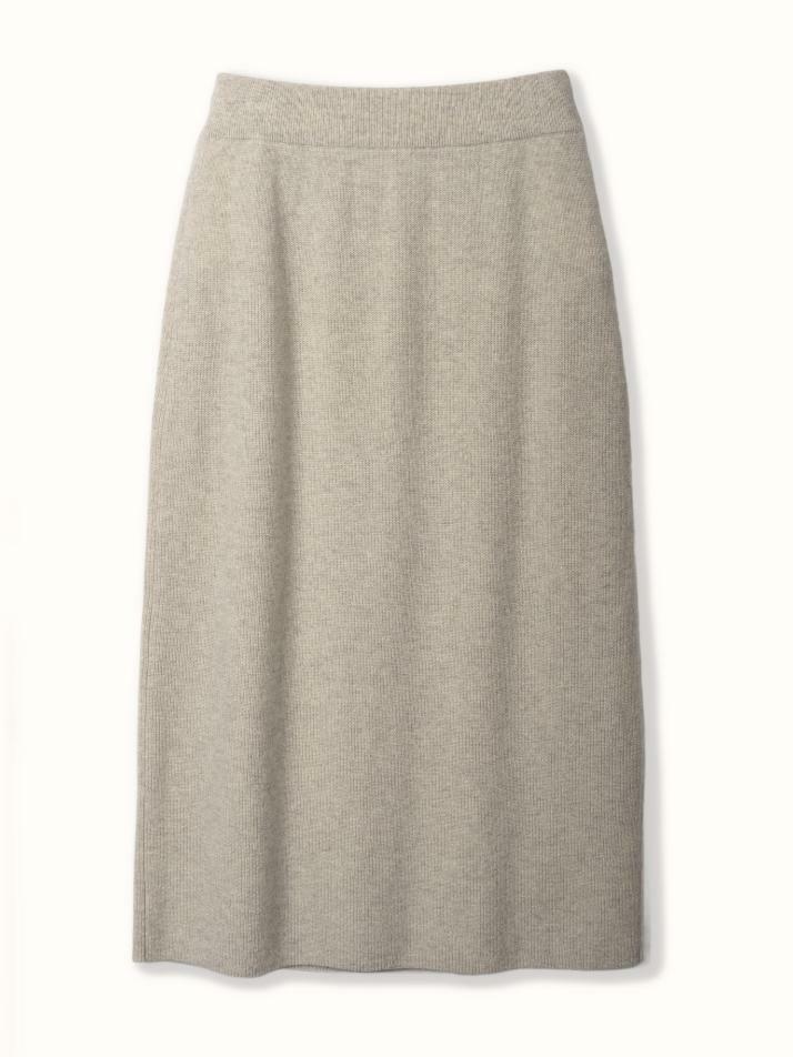 cashmere 100% | lame set-up knit skirt - Oat