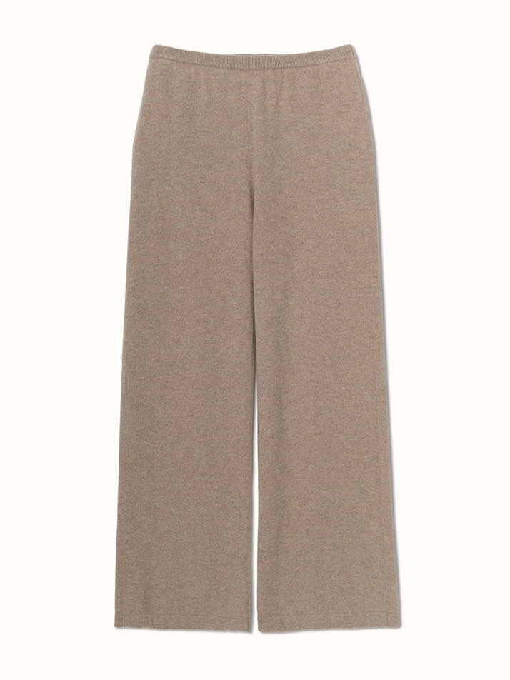 cashmere 100% |  lounge knit pants - Brown