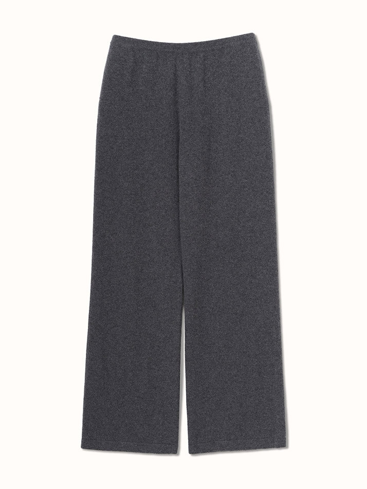 cashmere 100% |  lounge knit pants - Charcoal