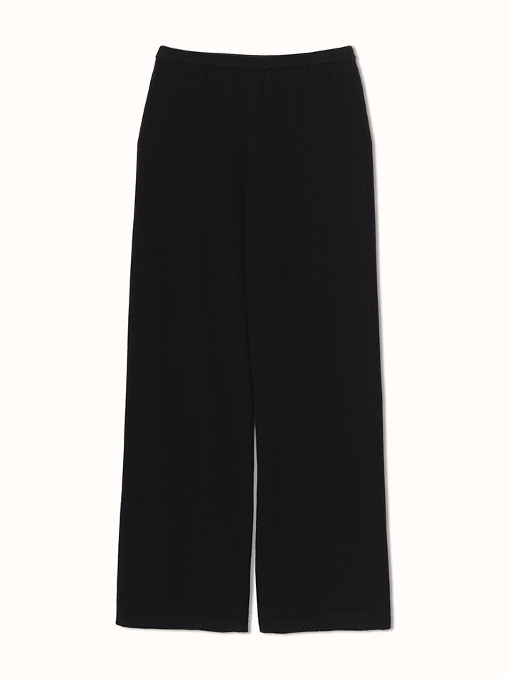 cashmere 100% |  lounge knit pants - Black