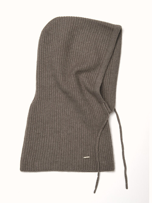 cashmere 100% | ribbed hood warmer - Brown