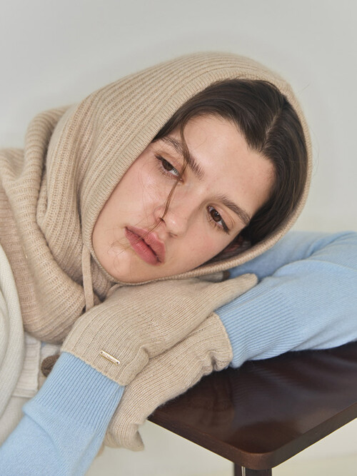 Cashmere Touch Knit Gloves - Brown