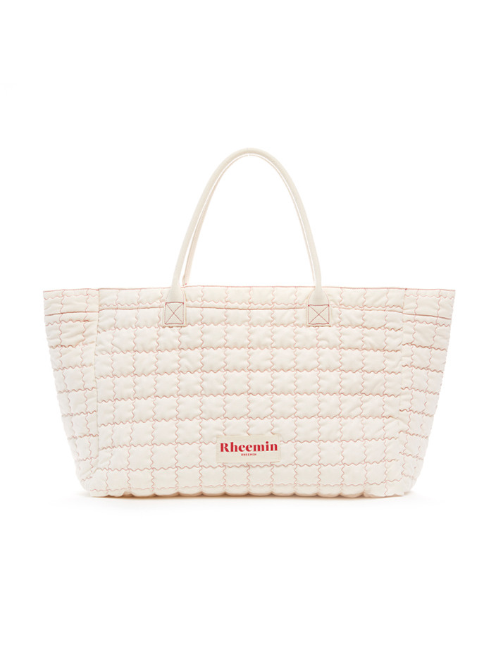 canvas STITCH NUGGET BIG SHOPPER - CREAM+RED