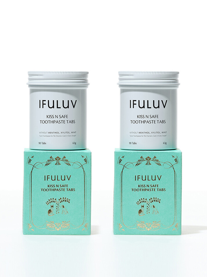 NO자일리톨,멘톨,민트 [이퓨럽]키스앤세이프 고체치약 90정 x 2개