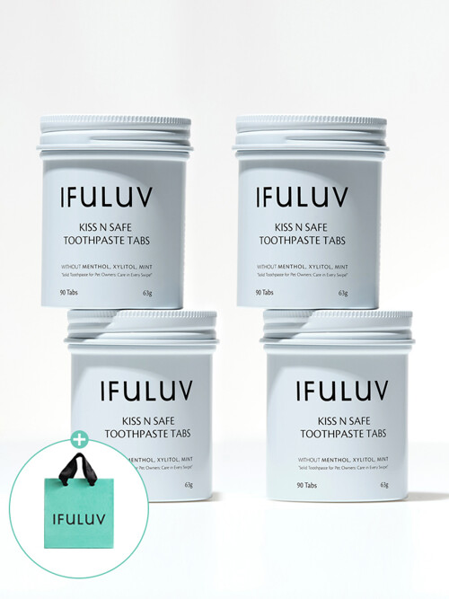 키스앤세이프 순한 고체치약 90정x4개(6개월분)+쇼핑백