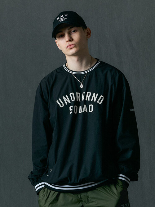 [제이미웨스트] US 라운드넥 우븐 풀오버 (블랙)