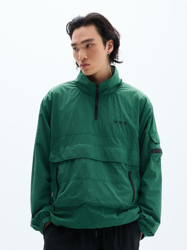 택티컬 히든 후드 패커블 아노락 (그린)