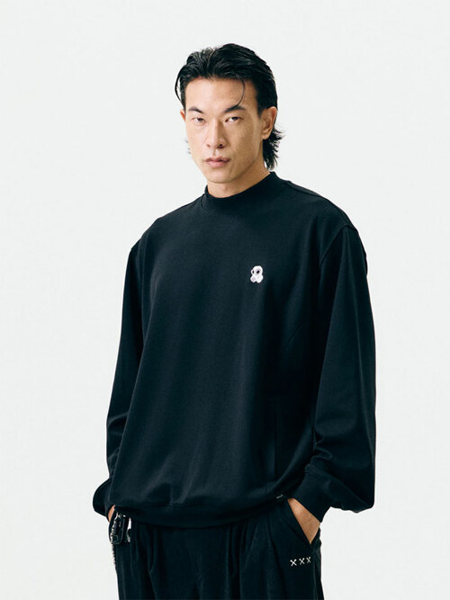 닉 모크넥 맨투맨 (블랙)