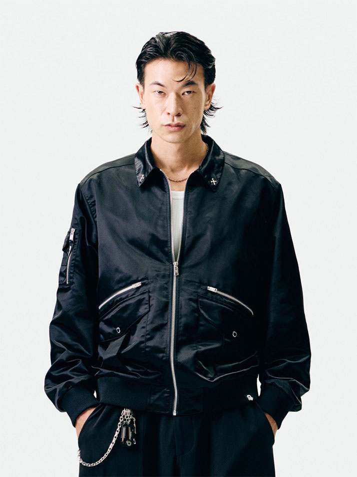 나일론 카라포인트 에비에이터 자켓 (블랙)
