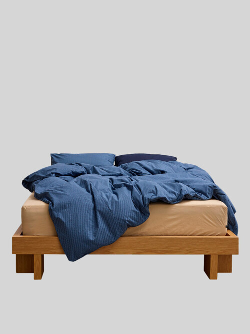 심플 네이비 체크 침구세트(이불커버+베개커버) 