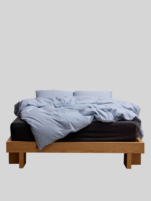 블루 미니 체크 침구세트(이불커버+베개커버)