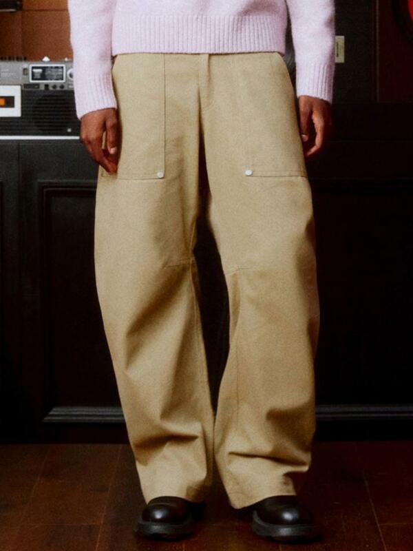 Carpenter Curved Cotton Pants (CAMEL BEIGE)