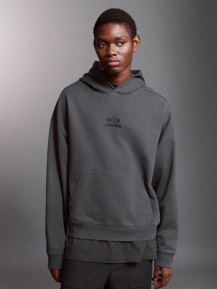 DTO Embroidered Pigment Hoodie (CHARCOAL)