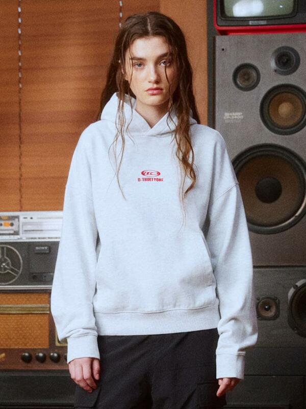 DTO Embroidered Pigment Hoodie (MELANGE GREY)