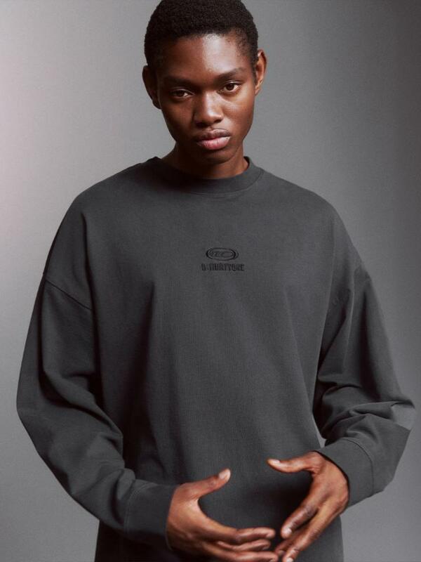 DTO Embroidered long-sleeve T-Shirt (CHARCOAL)