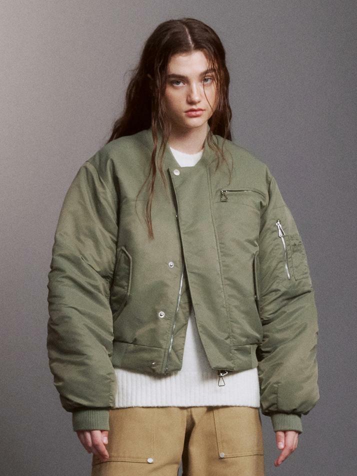 Padded MA-1 Bomber Jacket (OLIVE GREEN)