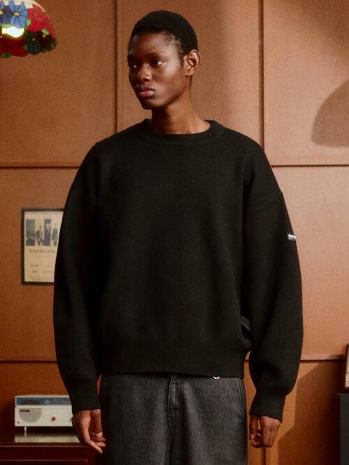 Logo-Jacquard Sweater (BLACK)