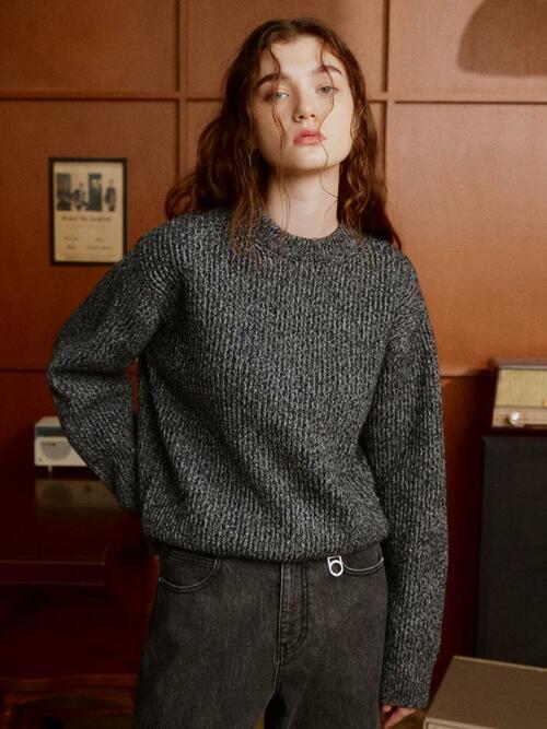 Multi-tweed Sweater (BLACK)