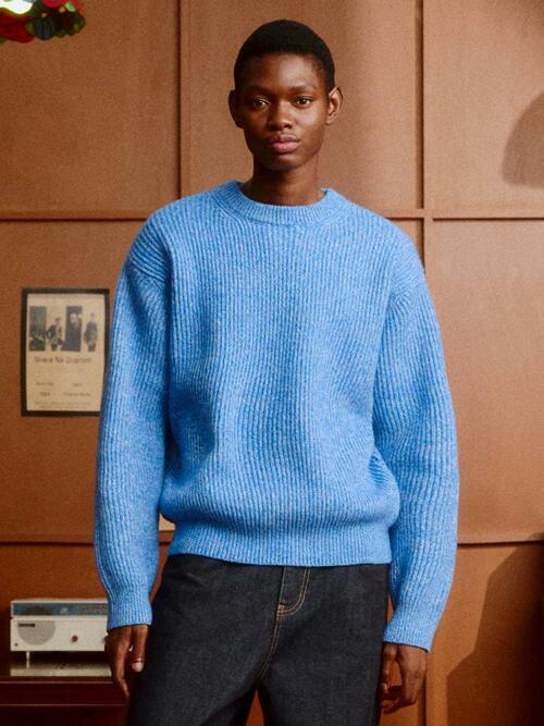 Multi-tweed Sweater (BLUE)