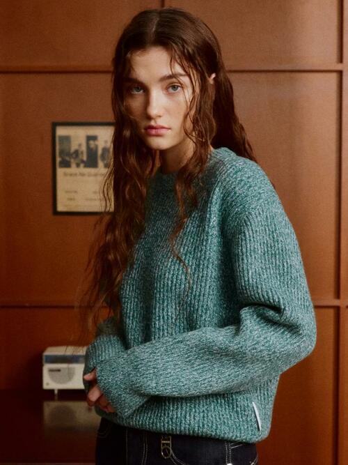 Multi-tweed Sweater (FOREST GREEN)